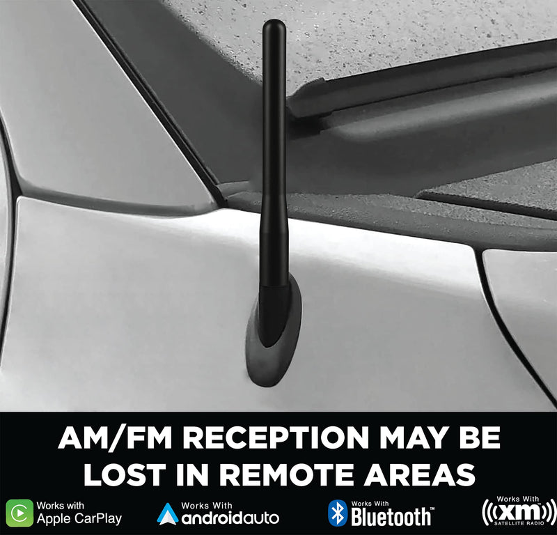 EcoAuto Short Antenna Ford Fits F150 F250 F350 Super Duty, Bronco, Ford Raptor Accessories & Dodge RAM - Anti-Theft Design - Carwash Safe Antenna for Truck 4 Inch Long (Black)