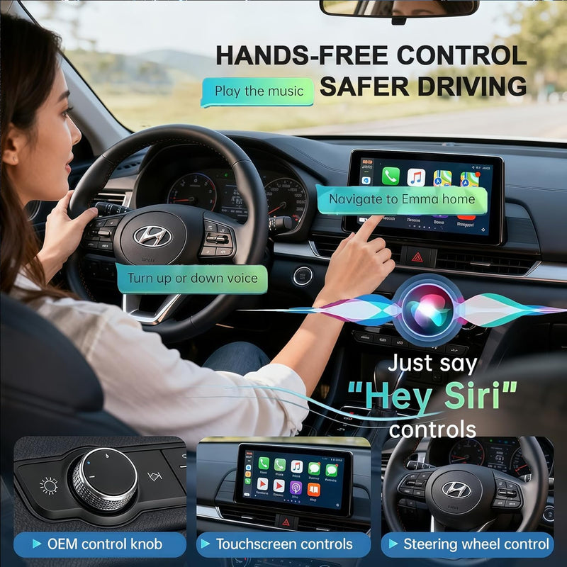 2‑in‑1 Wireless Carplay Adapter for Apple iPhone & Android Auto | Mini Dongle, Convert Wired Apple Carplay to Wireless Adapter, Automatic Connection, Low Latency, Plug & Play, Usb‑A/Type‑C