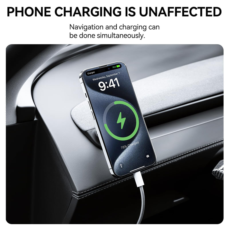 YONZEE Tesla Magnetic Phone Mount for Model Y Juniper 2025-2026 and Model 3 Highland 2024-2026, Dashboard Phone Holder with Strong Magnetic Grip, Interior Accessories for iPhone and Smartphones
