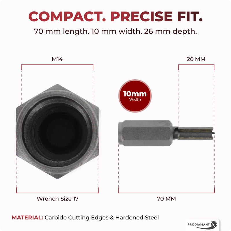 PRODIAMANT® Mortar Rake [8MM = 5/16 INCH] - Raking Bit for M14 Angle Grinder with 5/8-11 Thread Tuck Pointing Bit for Masonry, Brick, Concrete, Joint & Grout Tungsten Carbide Cutter (8mm (5/16 Inch)) 8mm (5/16 Inch)