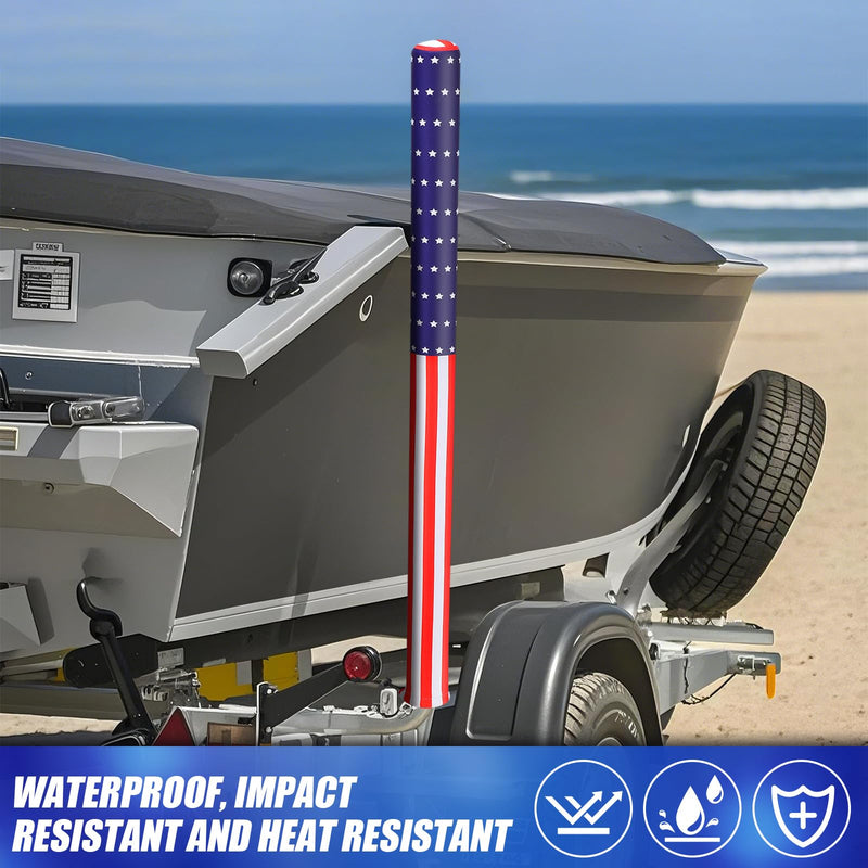 2PCS 48" USA Boat Trailer Guide Pole Cover, Heavy Duty Neoprene Canvas Boat Trailer Capped Guide Pole Pad Cover, Waterproof Marine Trailers Guidence Poles Cover for Fishing Boats Sailboat Trailers 2PCS 48"