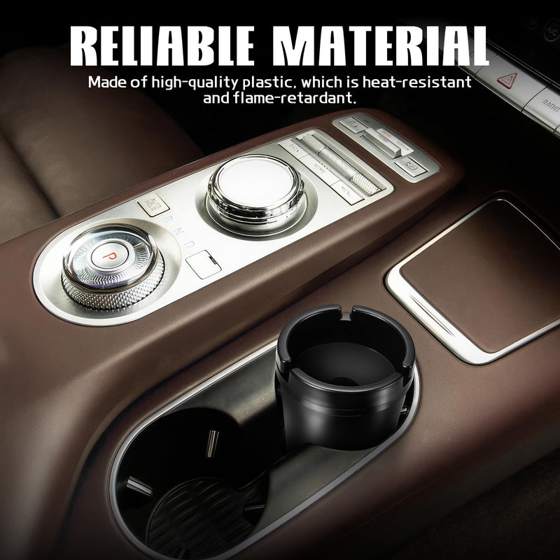 Wuyaoyao 2PCS Car Ashtray, Automotive Self-Extinguishing Ashtray with Lid Smell Proof, Smokeless Ashtrays for Car Cup Holder, Portable Vehicle Cigarette Ash Holder Trash Can for Home Office