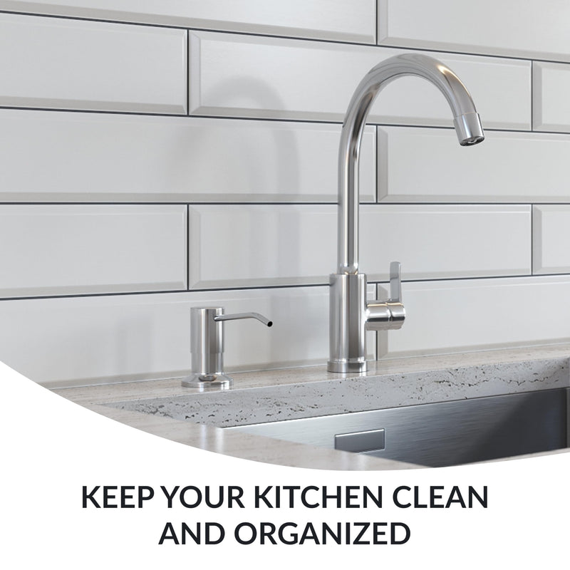 Soap Dispenser for Kitchen Sink,Chrome Stainless Steel Countertop Dish Sink Soap Dispenser Pump with 47 '' Extension Tube kit Chrome