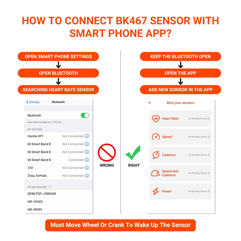 COOSPO Cadence & Speed Sensor for Cycling, Wireless Bluetooth & ANT+ Bike RPM Sensor for Cycling Computers, Compatible with IP67 / Rouvy / Zwift / Peloton / Wahoo / CooSporide Cadence&Speed Sensor*2