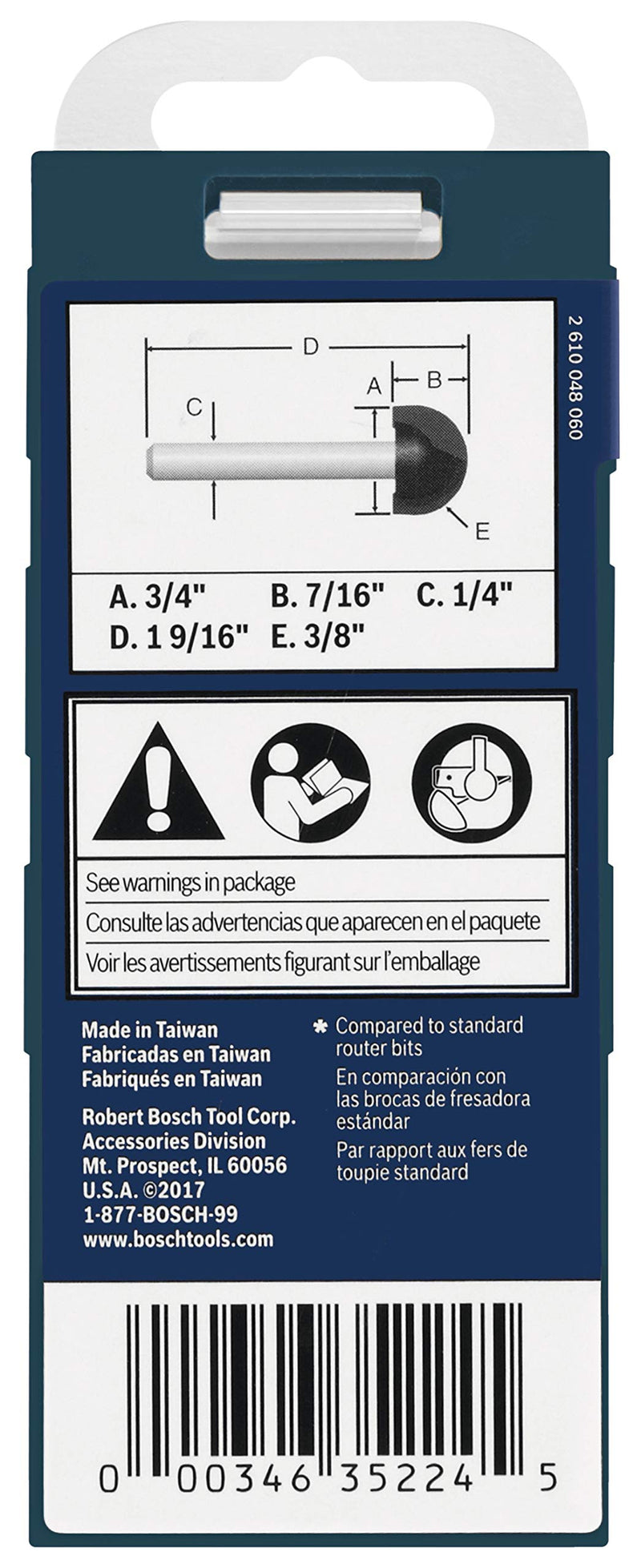Bosch 85448MC 3/4 In. Carbide Tipped Core Box Router Bit