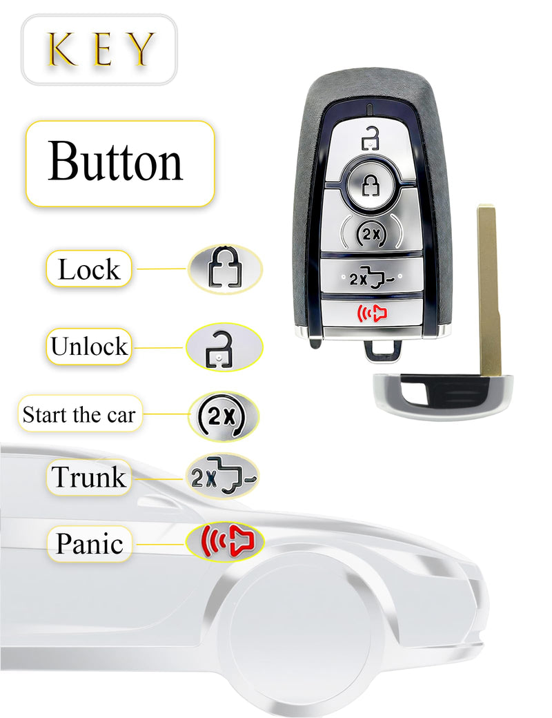 Keyless Entry Remote Control Smart Key Fob for Ford F150 2023-2026 | XYSKJFOB Proximity Key Fob Replacement for Ford F150 2023 2024 2025 2026 M3N-A3C0108397 164-R8370 164-R8330 PC3T-15K601-BA