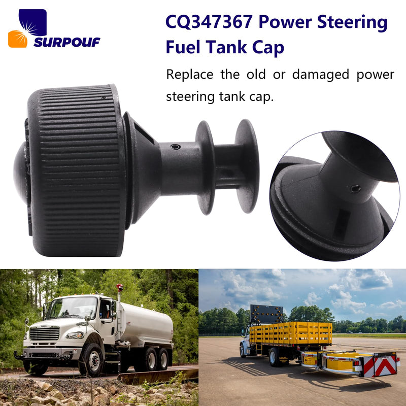 CQ347367 Power Steering Reservoir Cap Compatible with Freightliner Kenworth Peterbilt FL112 FL50 T270 T370