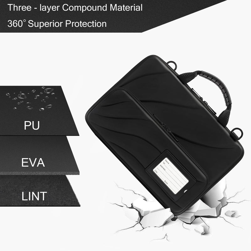 BUG 14.2-15.6 Inch Laptop Case Hard Shell, Protective Laptop Carrying Case with Stand for Heat Dissipation Black 14.1-15.6 inch