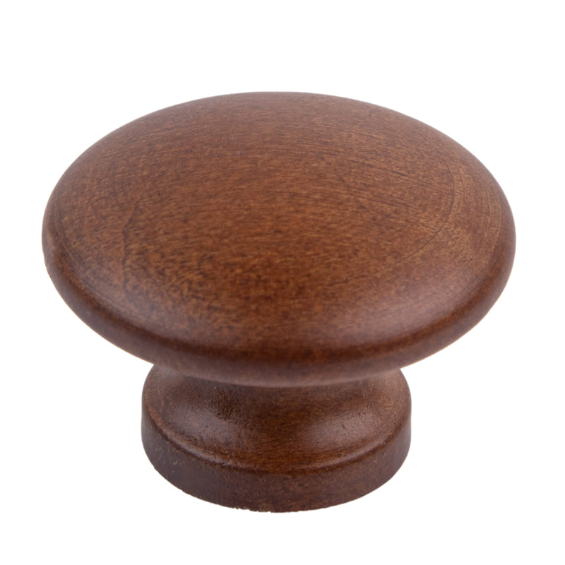 Walnut Wood Drawer Knob | Diameter: 1 1/4" | Wooden Handle for Antique Cabinet Door, Dresser Drawer, Desk | Furniture Reproduction Hardware | DK20-W (6) 6