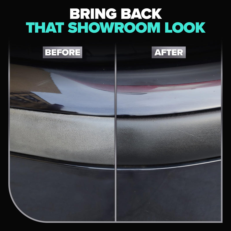 Carfidant Black Trim & Plastic Restorer for Cars - Restores Faded Plastic, Rubber, Trim - Protectant and Sealant from UV & Dirt - Back to Black Cars Exterior and Interior 8.4 fl oz