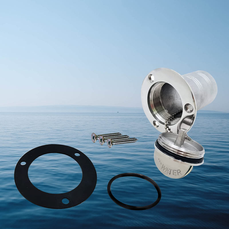 SHENGHUISS Boat Water/Diesel/Gas/Fuel Deck Fill/Filler 1-1/2 Inch(38mm) with Keyless Cap 316 Stainless Steel Boat Deck Hardware for Boat, Yacht, Caravan A-90°-Fuel