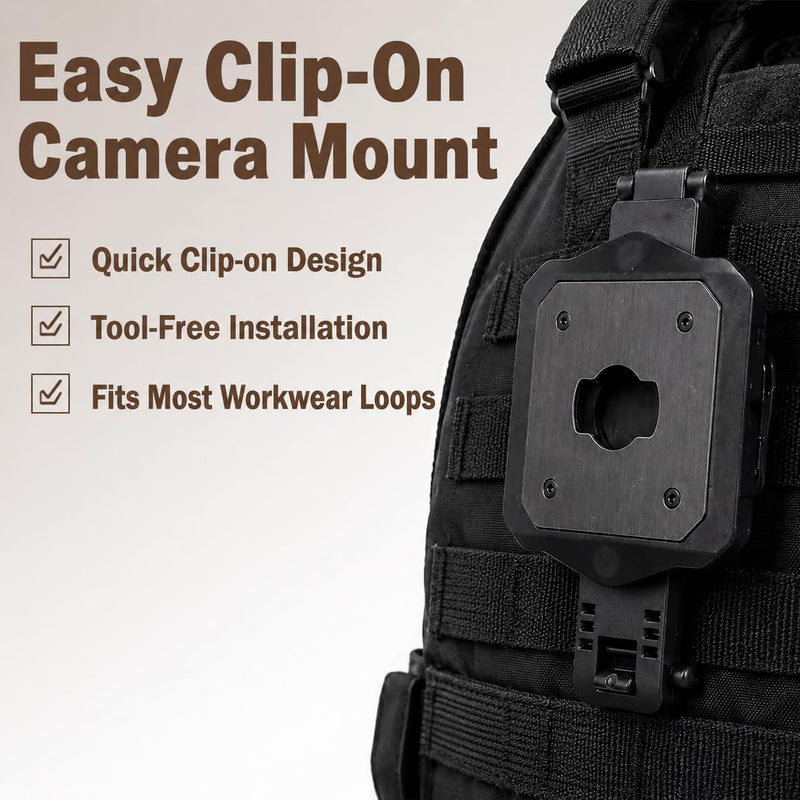 Single Body Camera Mount Compatible with Axon Body Camera 2/3/4, Lightweight ABS & Stainless Steel Holder, Portable Uniform Wear Mount Bracket Single