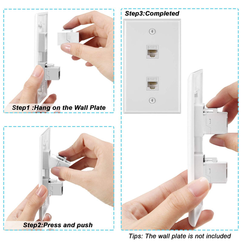 Weewooday Cat3 Telephone Jack Phone Line Connector Coupler Phone Female to Female Telephone Jack Coupler (white, 40 Pieces) White