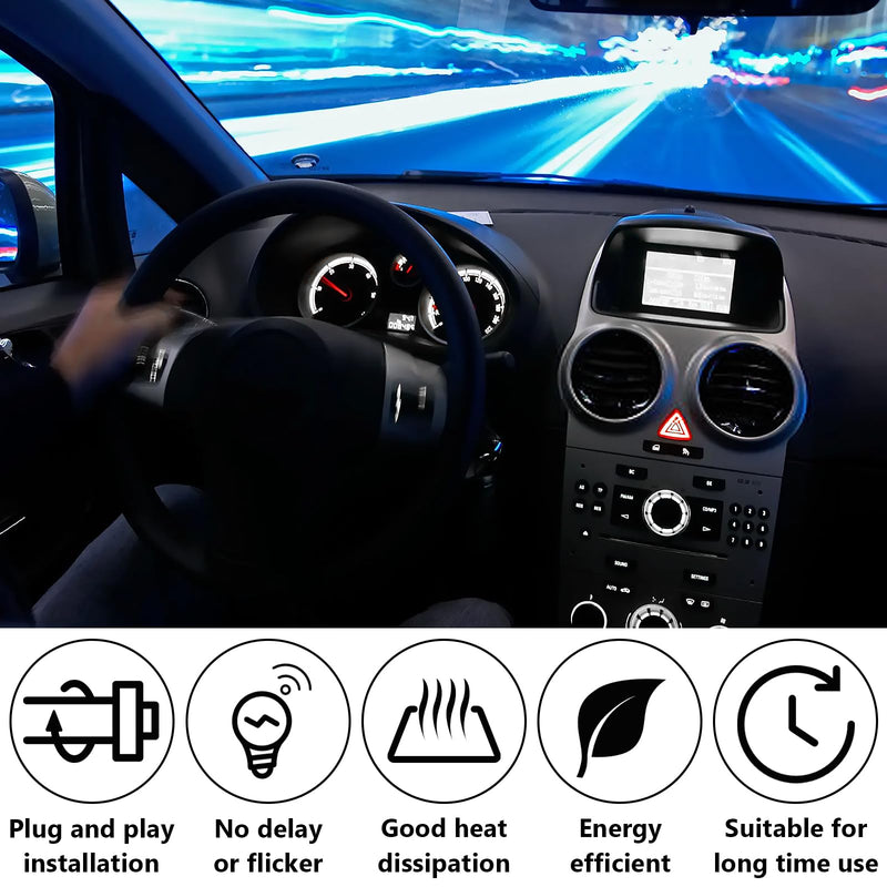 12 PCS T5 LED Bulbs, 74 73 37 2721 Instrument Cluster Light Bulb, 12 Volt Bright Canbus Error Free LED Dashboard Light Bulb, 3030 SMD Automotive Replacement Bulbs (White) White