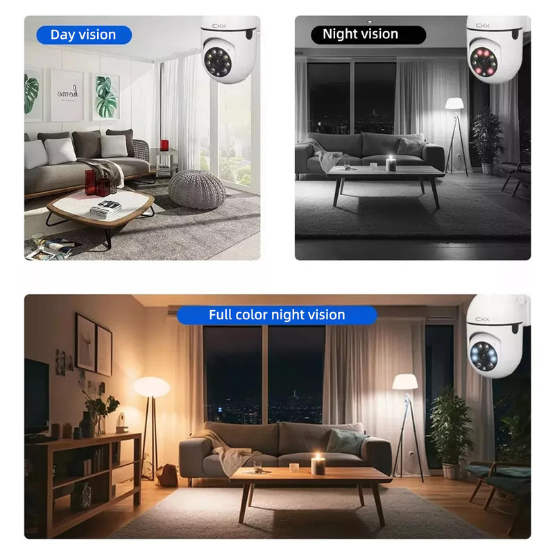 CKK 1080P Home Security Camera Wired, 3 Pcs Outdoor WiFi Camera (2.4G/5G Dual-Band), 360° Pan/Tilt, Color Night Vision, Motion Alerts, 2-Way Audio, Compatible with Alexa, SD/Cloud Storage 3 Pack