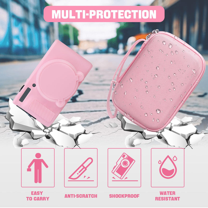 Case for Canon PowerShot SX740 SX730, Hard Case + Silicone Cover, Pink | Protective Carrying Bag, Dust & Scratch Resistant, Compact Portable, Vlog Shooting & Daily Travel Use