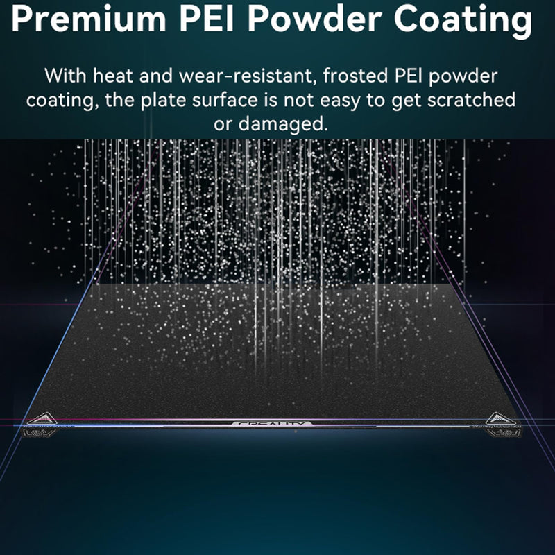 Creality K2 Plus Texture PEI Build Plate Kit, 3D Printer Heat and Wear Resistance Textured PEI Spring Steel Plateform with Wipe Nozzle Design for K2 Plus 370x370mm PEI Bed