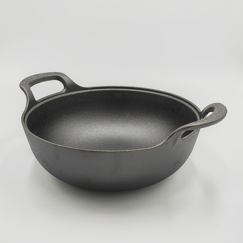 9 inch Cast Iron Wok with Handles, Grilling Pan, Use in the Oven, on the Stove, or on the Grill (9 inch) 9 inch without Lid