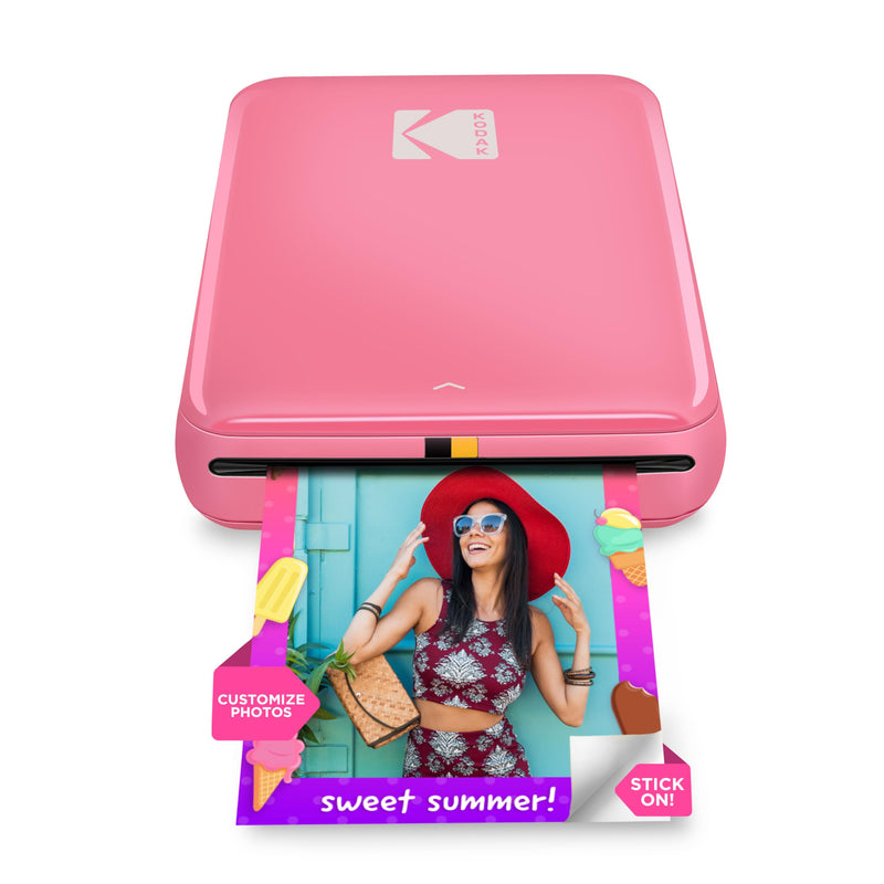 KODAK Step Instant Smartphone Photo Printer - Portable Mini Color Wireless Mobile Printer - Zink 2x3” Sticky-Back Photos - Bluetooth Compatible with iOS & Android Devices - Fun Editing App - Pink