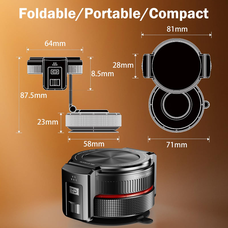 for Magsafe Car Mount, Magnetic Clip 2-in-1, Vacuum Gel Suction Cup | Steady Durable 360° Rotating Adjustable Heat & Cold Resistant Foldable for iPhone Android Kitchen Office Desktop Travel Black