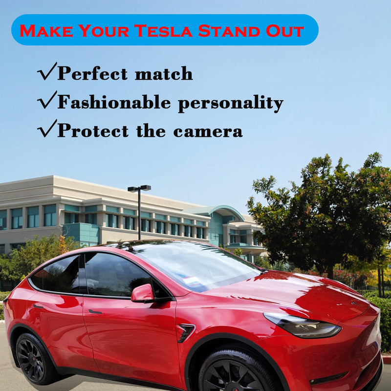 YHCDSEA for 2024 Tesla Model Y HW4.0 Side Camera Indicator Protection Cover Decoration Accessories fit for Tesla Model Y with HW4.0 (Glossy Carbon Fiber Pattern) MY-Glossy Carbon Fiber Pattern