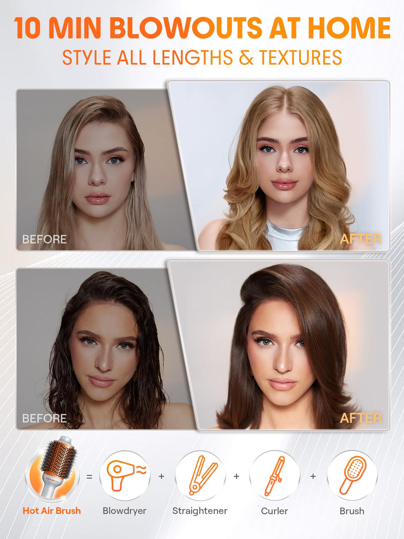 SHEGLAM Blowout Bliss Hot Air Brush for Drying Smoothing Curling and Volumizing with Care for Shiny Hair Hot Air Brush Blowdry Styler 71mm