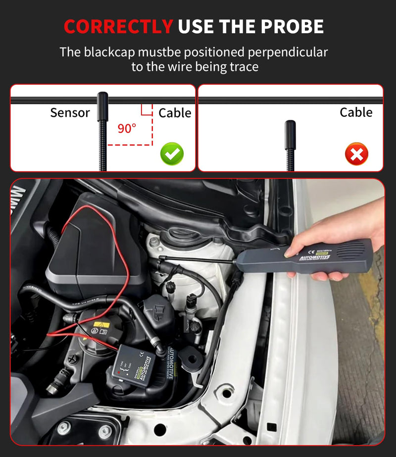 EM415Pro Wire Tracer Electrical Automotive Open & Short Finder With Battery, 6-42V DC Circuit Tester Automotive Circuit Breaker Finder Fault Probe Wire Tracker Electrical for Car, Boat,Trailer