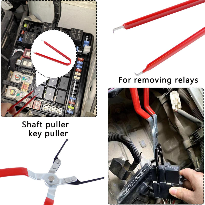 2 PCS Relay Tester, Electrical Disconnect Pliers, Automotive Relay Fmm Fuses Puller Tool, Automotive Relay Tester (Red) Red