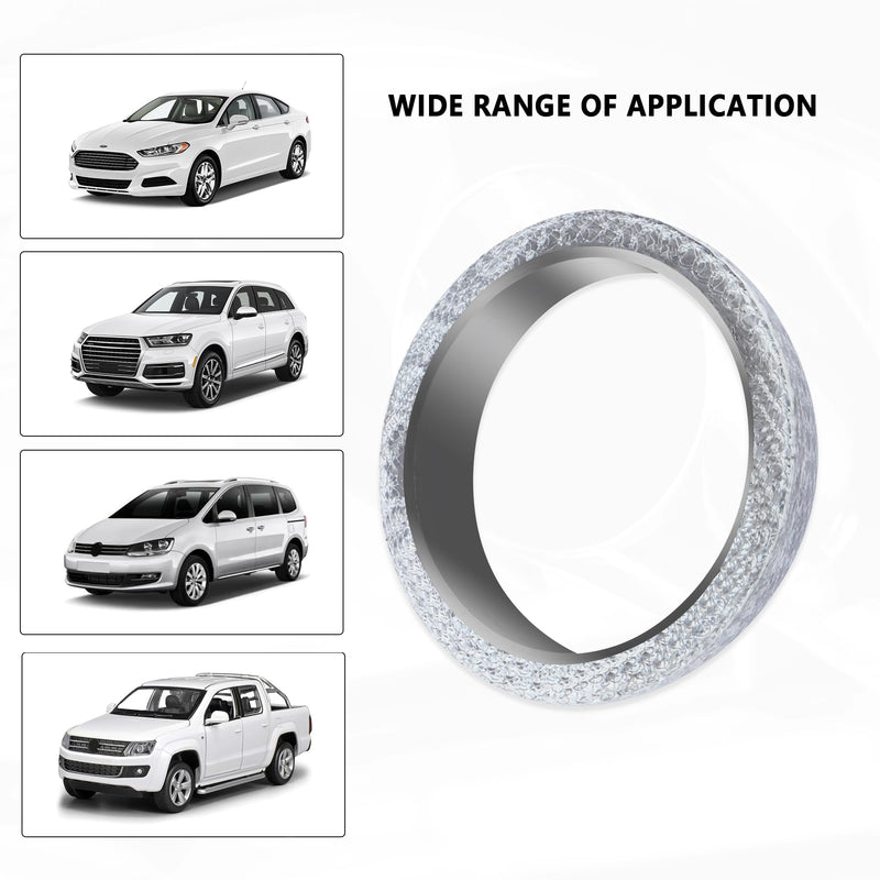 ID 2.56"/65mm Car Exhaust Manifold Gasket,Graphite Construction Exhaust Donut Gasket Seal Muffler Ring,Automotive Replacement Exhaust Flange Gasket for Stop Leakage (65mm) 65mm
