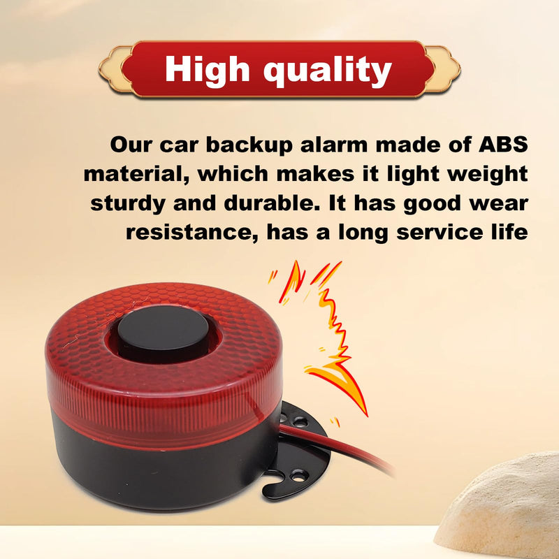 Car Back-up Alarm, 12V/24V 105dB Reverse Beeper Backup Alarm Vehicle Auto Back Up Horn Truck Backup Horn with LED Light, Buzzer Siren Waterproof Universal Backup Accessories
