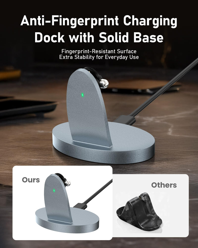 Charging Dock Compatible with RayBan Meta Smart Glasses & Oakley Meta – LED Indicator, Safety Chip & Stable Base – Works as Charging Stand (Grey) GREY