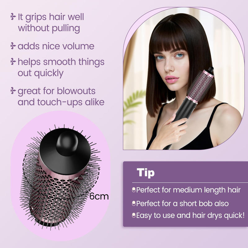 Round Brush Attachment for Shark FlexStyle Accessories | Normal Round Volumizing Brush Hair Styling Tool for Straight, Wavy, Curly, and Coily Hair