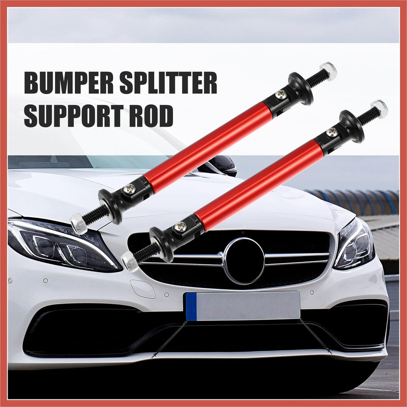 ACROPIX 1pair 75mm 2.95" Splitter Support Rods Adjustable Front Rear Bumper Lip Splitter Strut Rod Tie Support Bars Fit Most Vehicle Red Car Parts