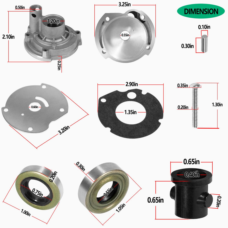 382296 Water Pump Kit Impeller Rebuild Kit For Johnson Evinrude 9.5hp 1964-1973, 10hp 1958-1963