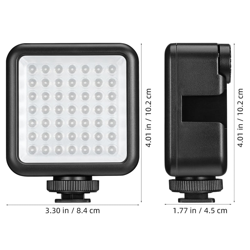 Mini IR Night Vision Light for Camera & Camcorder 2000mAh Rechargeable | Infrared Photography Light with 49 LEDs, 3 Cold Shoe Mount for Vlog Video Recording