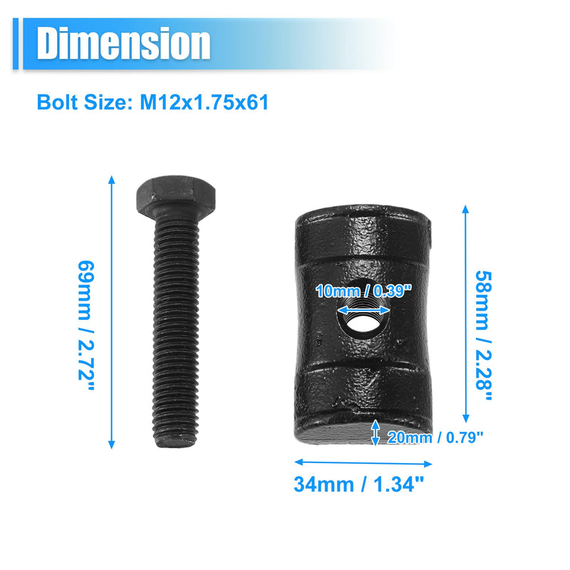 uxcell Torsion Bar Key Adjustment Block Nuts w/Bolts 11561233 11612276 for GMC for Chevy for Cadillac for Oldsmobile, Torsion bar key, Full Thread, 2 Set