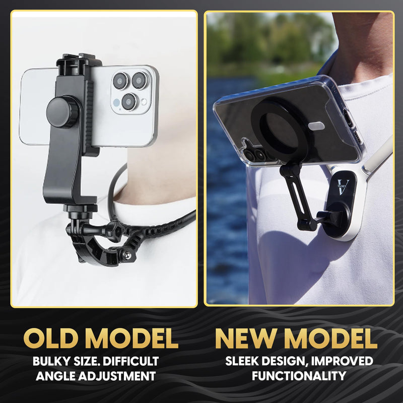 Neck Phone Holder - Hands Free Phone Holder, Light Weight POV Phone Holder, Neck Tripod for iPhone/Android, Neck Phone Mount - Mutli-Angle Adjustment, Compact & Portable Phone Neck Mount