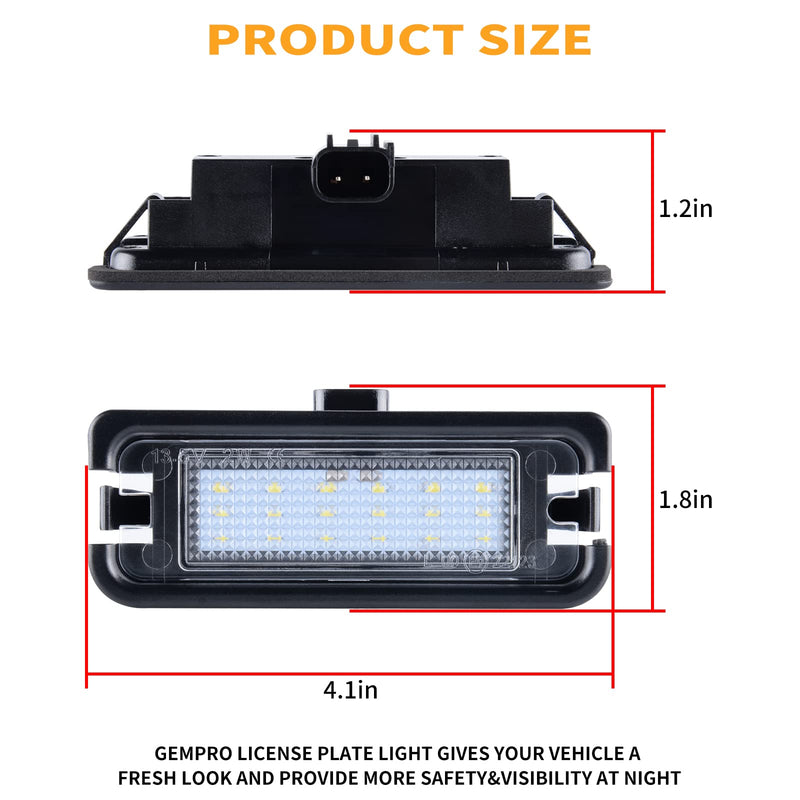 Gempro LED License Plate Light for Ford Mustang 2015-2023 Rear Bumper Tag Lamps Assembly 6000K White, 2PCS 2015-2023 Mustang