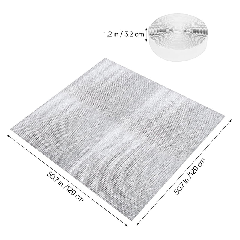 Attic Door Insulation Cover, Insulation Whole House Attic Fan Cover with Adhesive Veclro Strips for Ceiling Vent Fan Shutter, Fits up to 50.78 X 50.78 Inch, Easy Cut to Fit