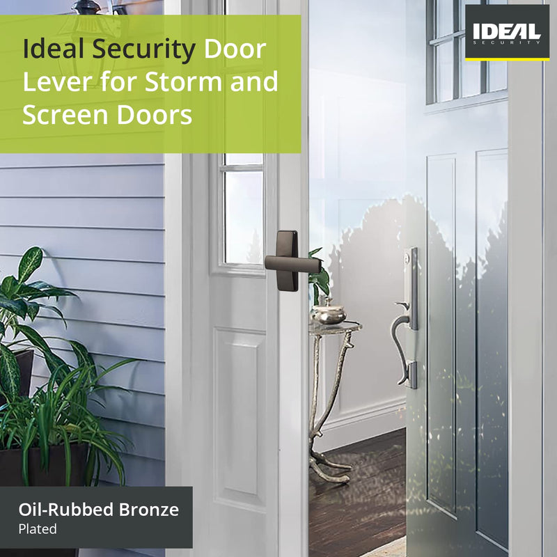 Ideal Security Door Lever for Storm and Screen Doors, Oil Rubbed Bronze (2-Piece Set)