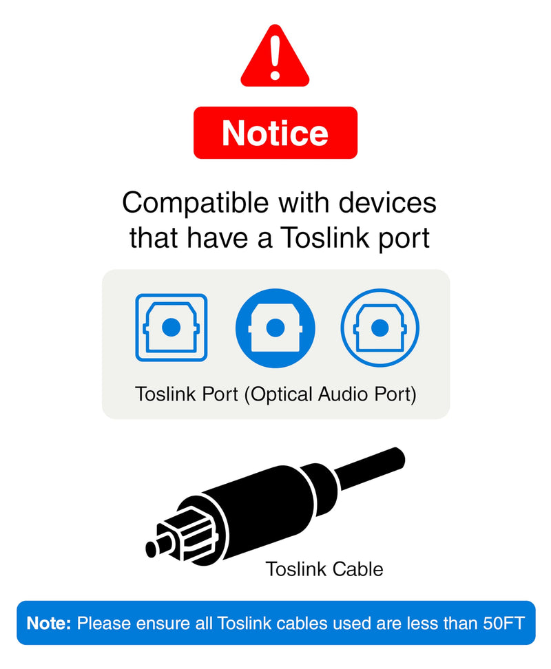 BlueRigger Digital Toslink Optical 3x1 Switch - (LPCM 2.0, SPDIF Optical Audio Switcher with IR Remote Control, 3 in 1 Fiber Optic Switch) - Compatible with Gaming Console, HDTV, Amplifier, Soundbar