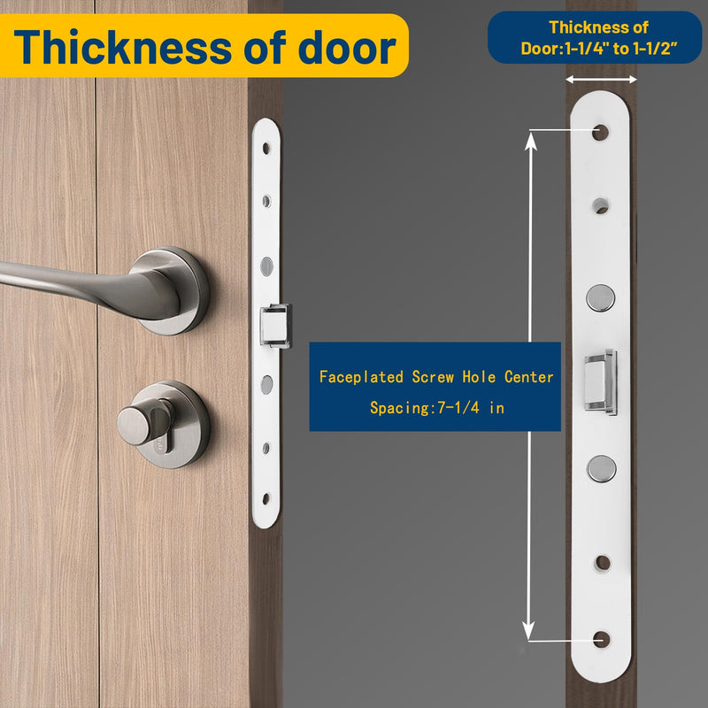 2 Point Bolt Mortise Lock Used for Pella Storm Door Handle Set (Only Lock Body), Storm Door Lock Replacement Part Fits Pella, Screw Hole Center Spacing: 7-1/4 ", 2 Bolts Spacing:2-1/2 ".(White) White