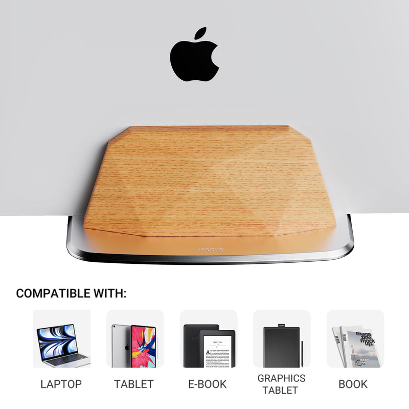 Vertical Laptop Stand - Dual Slots Wooden Adjustable Laptop Holder,Desktop Dock Compatible with All MacBook, Surface,Chromebook,Dell & More(Beechwood) Beechwood