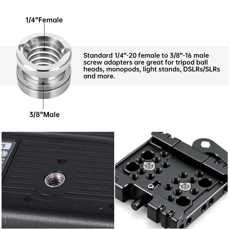 Camera Tripod Adapter 26 Packs Camera Screws Mount Set Tripod Mount Adapter Set 1/4 to 1/4 Tripod Screw 1/4 to 3/8 Camera Mount Adapter Hot Shoe Adapter for Tripod Monopod Ballhead Quick Release Plate