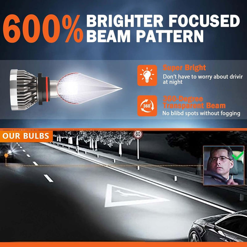 Fit For Nissan Frontier 2005-2019 Bulbs, 9007 High Low Beam+H11 Fog Lights Bulbs Kit, Plug and Play, Pack of 4 4PCS For Nissan Frontier 2005-2019