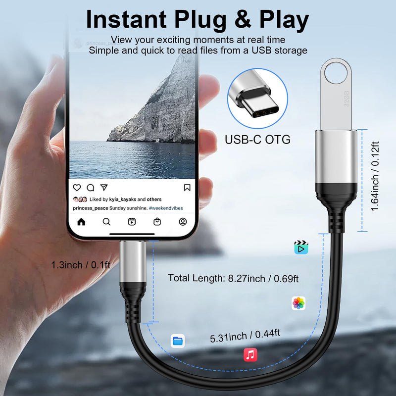 USB C to USB Adapter - 5Gbps USBC 3.0 OTG Adapter for Android, USB A Female | to USB C Male Adapter, Dongle Type C OTG Cable Converter Support Camera, Card Reader, USB Flash Drive,External/MIDI Keyboard