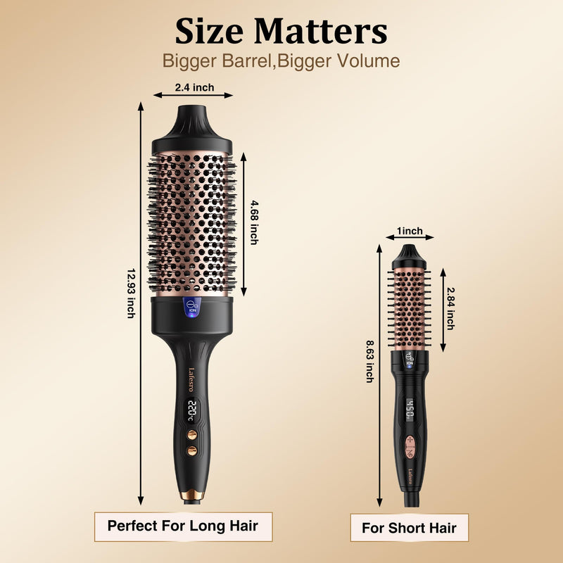 Thermal Brush 60MM, Heated Round Brush, Curling Brush | Extra-Large Barrel Hot Brush for Voluminous Big Curls & Waves, Fast Heating & 160° to 220°, Tourmaline Ceramic