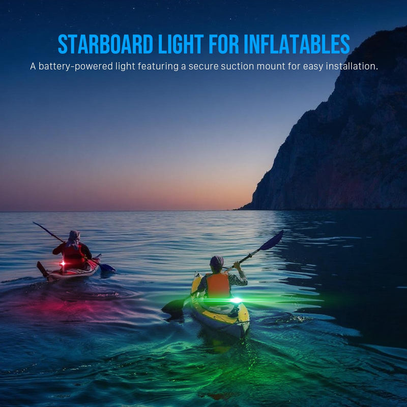 GOODSMANN Kayak Lights for Night Kayaking Portable LED Stern Light with Suction Cup Base Red & Green Lamp Battery Powered (3×AAA, Not Included)