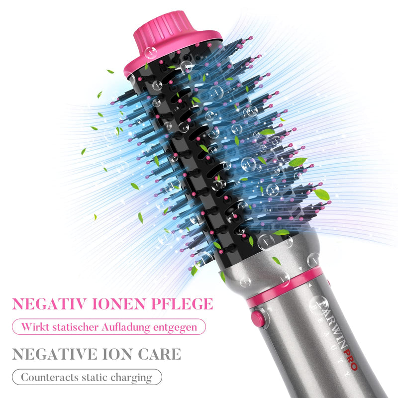 4-in-1 Hair Dryer Brush Set, Multi Air Styler with Diffuser and Hot Brush | Hairdryer, Hot Air Brush, Hair Diffuser and Hot Brush, Ionic Care, Frizz Control, Gray Gray - Standard