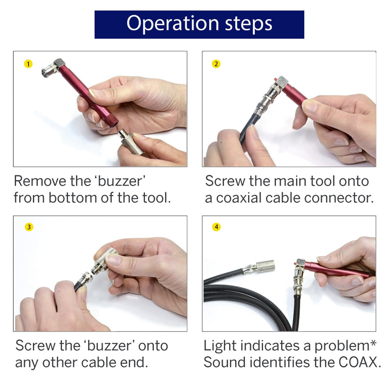 Coax Cable Tester,Coaxial Cable Tester,Tracer,Coax Repair Kit,Signal,Continuity,Coaxial with Voltage Toner (Sound),Coax Cable Toner,RG6, RG59, CATV Wire Tracer(AAA Battery Included) Coax Tester
